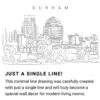 Durham NC Skyline Continuous Line Drawing Art Work