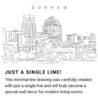 Durham NC Skyline Continuous Line Drawing Art Work