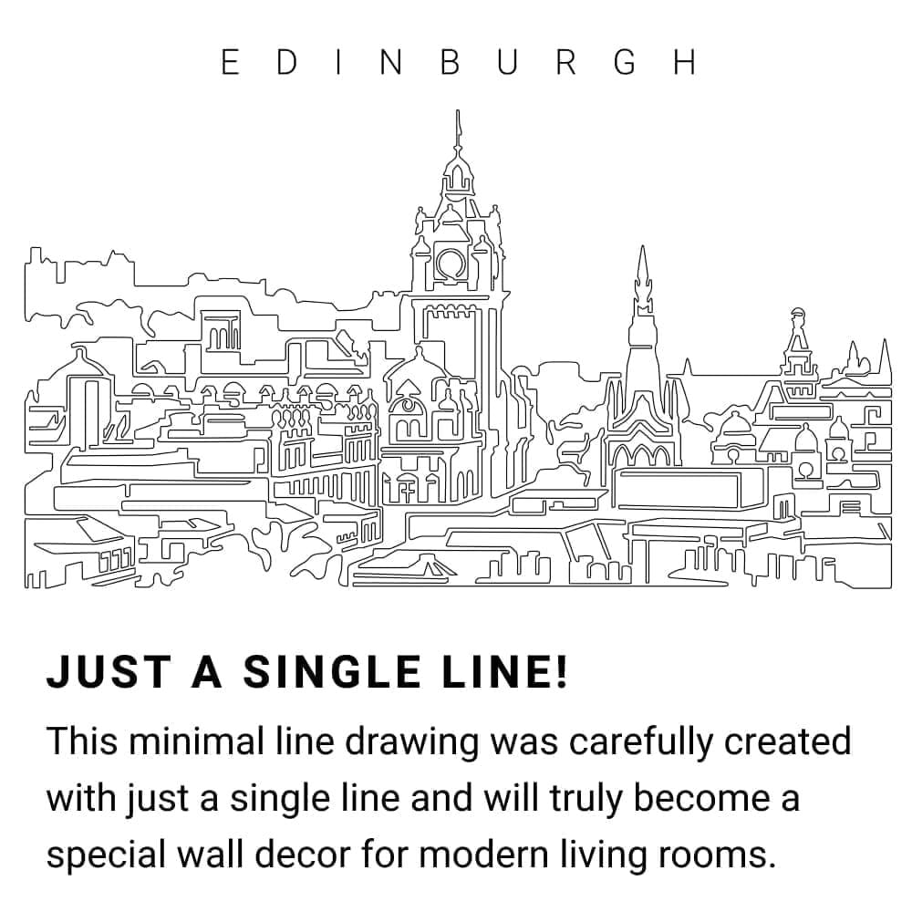 Edinburgh Skyline Continuous Line Drawing Art Work Edinburgh Skyline Continuous Line Drawing Art Work