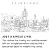 Edinburgh Skyline Continuous Line Drawing Art Work