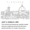 Florence Skyline Continuous Line Drawing Art Work