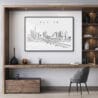Framed Austin TX Wall Art for Home Office