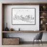 Framed Austin TX Wall Art for Home Office