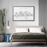 Framed Boston Harbor Wall Art for Bedroom