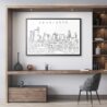 Framed Charlotte NC Wall Art for Home Office