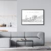 Framed Cleveland Wall Art for Living Room