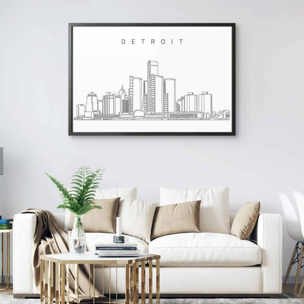 Framed Detroit Wall Art for Living Room Framed Detroit Wall Art for Living Room