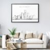 Framed Detroit Wall Art for Living Room