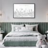 Framed Houston TX Wall Art for Bedroom