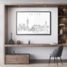 Framed London Skyline Wall Art for Home Office