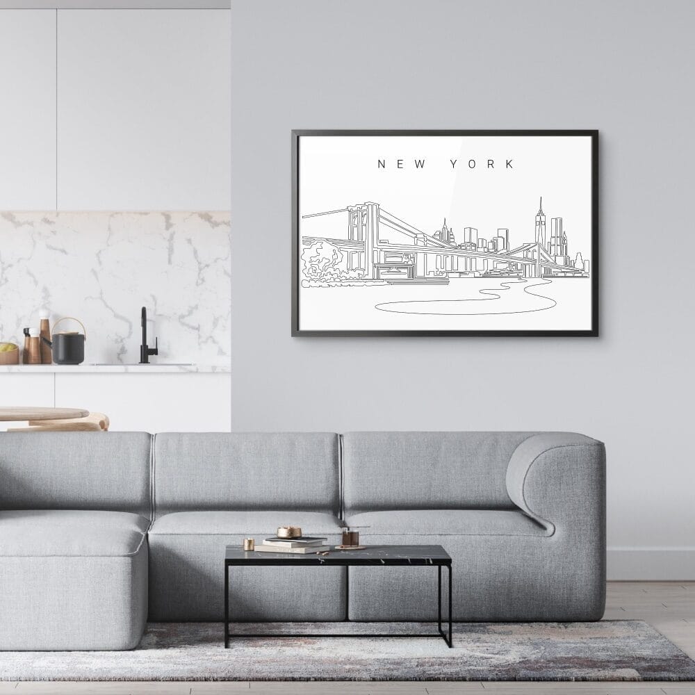Framed NYC Brooklyn Bridge Wall Art for Living Room Framed NYC Brooklyn Bridge Wall Art for Living Room