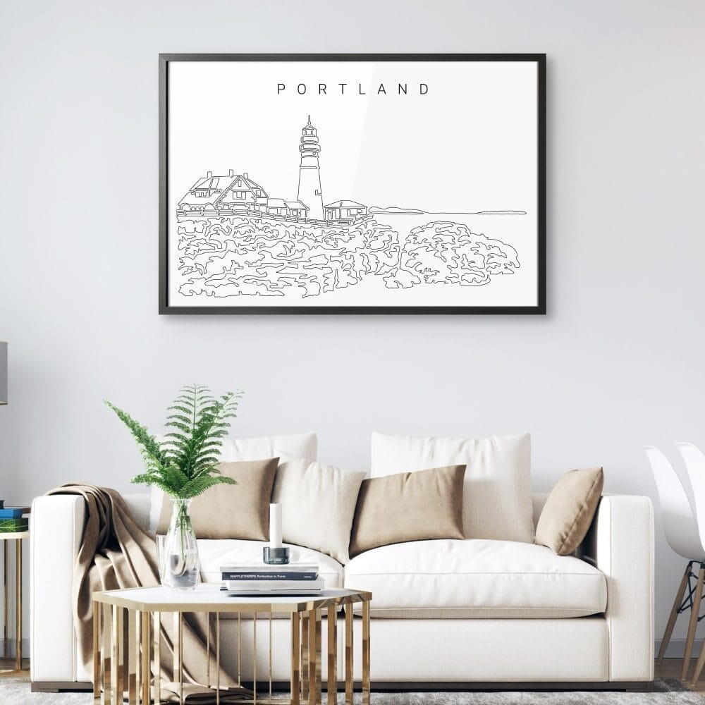 Framed Portland Maine Wall Art for Living Room Portland maine