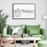 Framed Portland Oregon Wall Art for Living Room