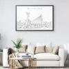 Framed Wichita Kansas Wall Art for Living Room