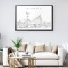 Framed Wichita Kansas Wall Art for Living Room