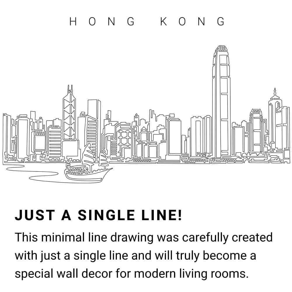 Hong Kong Skyline Continuous Line Drawing Art Work Hong Kong Skyline Continuous Line Drawing Art Work