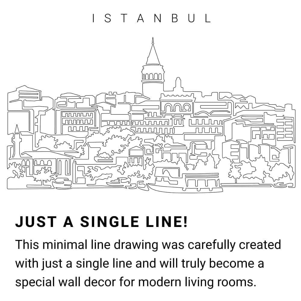 Istanbul Skyline Continuous Line Drawing Art Work Istanbul Skyline Continuous Line Drawing Art Work
