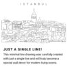 Istanbul Skyline Continuous Line Drawing Art Work