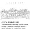 Kansas City Skyline Continuous Line Drawing Art Work
