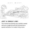 Key West Continuous Line Drawing Art Work