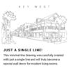 Key West Continuous Line Drawing Art Work
