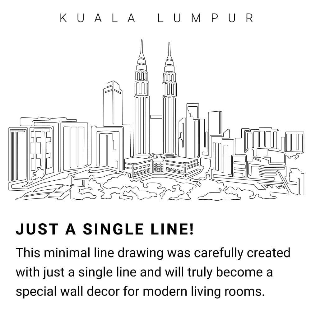 Kuala Lumpur Skyline Continuous Line Drawing Art Work Kuala Lumpur Skyline Continuous Line Drawing Art Work