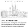 Kuala Lumpur Skyline Continuous Line Drawing Art Work