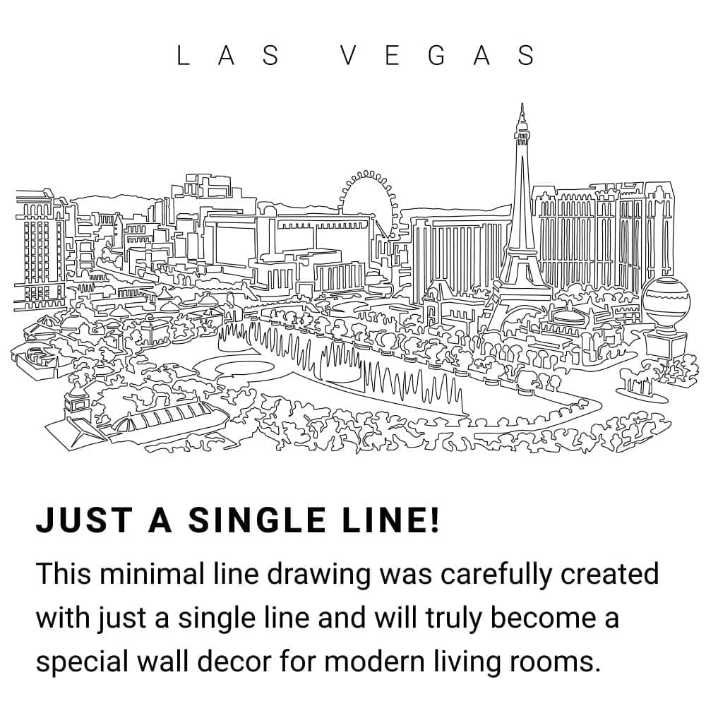 Las Vegas Skyline Continuous Line Drawing Art Work Las Vegas Skyline Continuous Line Drawing Art Work