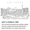 Las Vegas Skyline Continuous Line Drawing Art Work