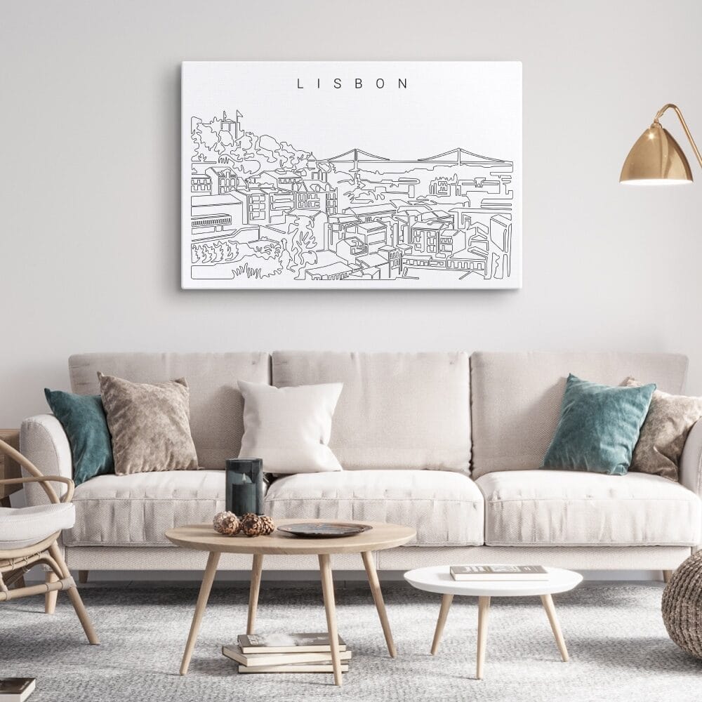 Lisbon Skyline Canvas Art Print Lifestyle Lisbon Skyline Canvas Art Print Lifestyle