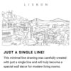 Lisbon Skyline Continuous Line Drawing Art Work