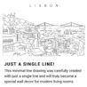 Lisbon Skyline Continuous Line Drawing Art Work