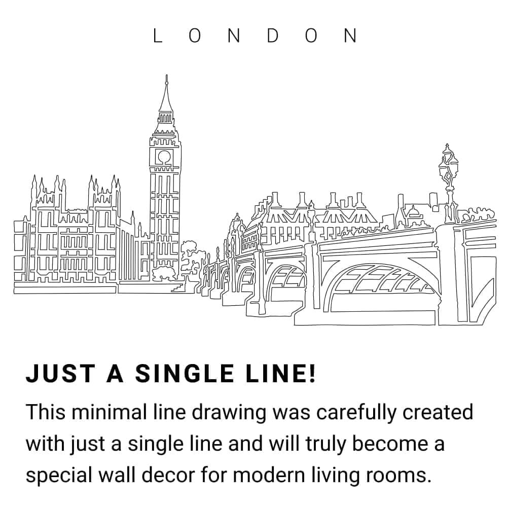 London Skyline Continuous Line Drawing Art Work London Skyline Continuous Line Drawing Art Work
