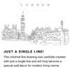 London Skyline Continuous Line Drawing Art Work