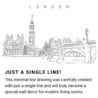 London Skyline Continuous Line Drawing Art Work
