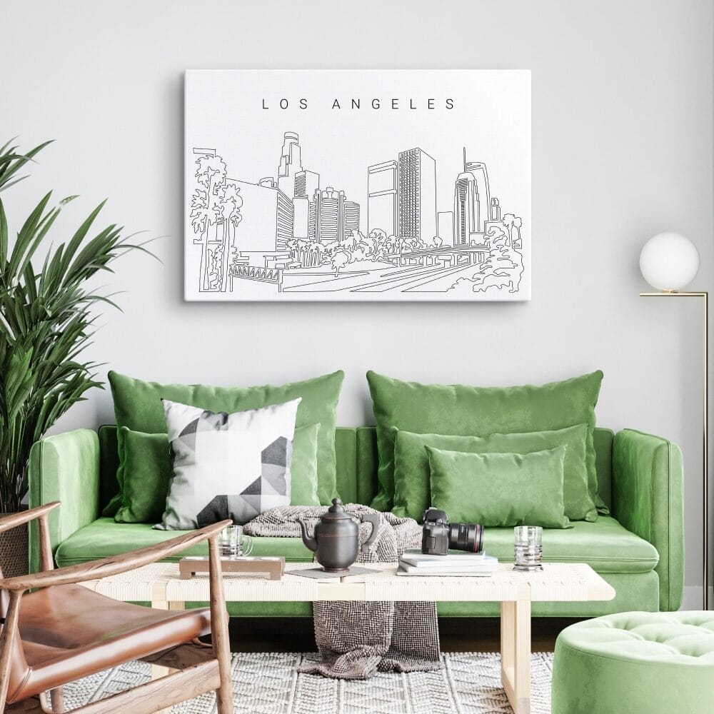 Los Angeles Skyline Canvas Art Print Lifestyle Los Angeles Skyline