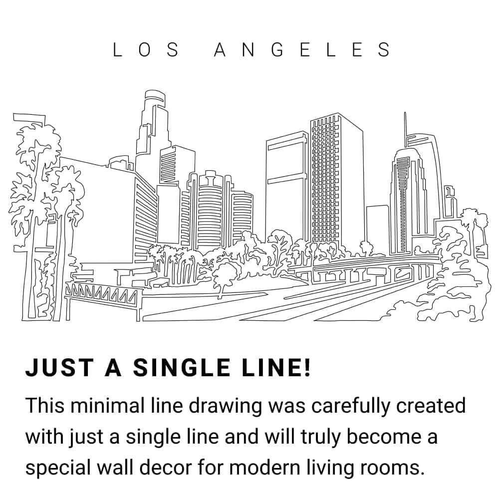 Los Angeles Skyline Continuous Line Drawing Art Work Los Angeles Skyline Continuous Line Drawing Art Work