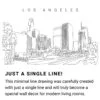 Los Angeles Skyline Continuous Line Drawing Art Work