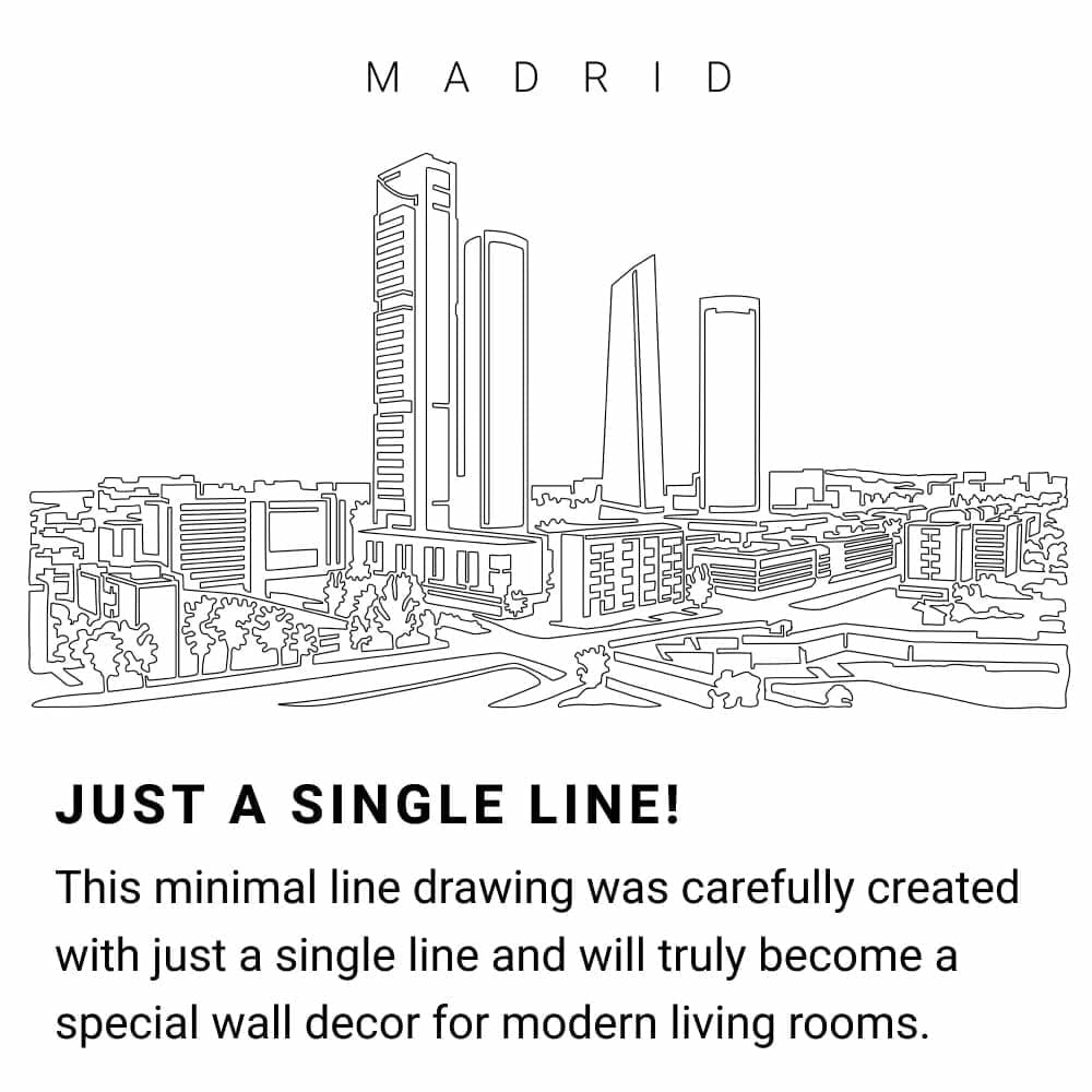Madrid Skyline Continuous Line Drawing Art Work Madrid Skyline Continuous Line Drawing Art Work