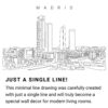 Madrid Skyline Continuous Line Drawing Art Work
