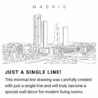 Madrid Skyline Continuous Line Drawing Art Work