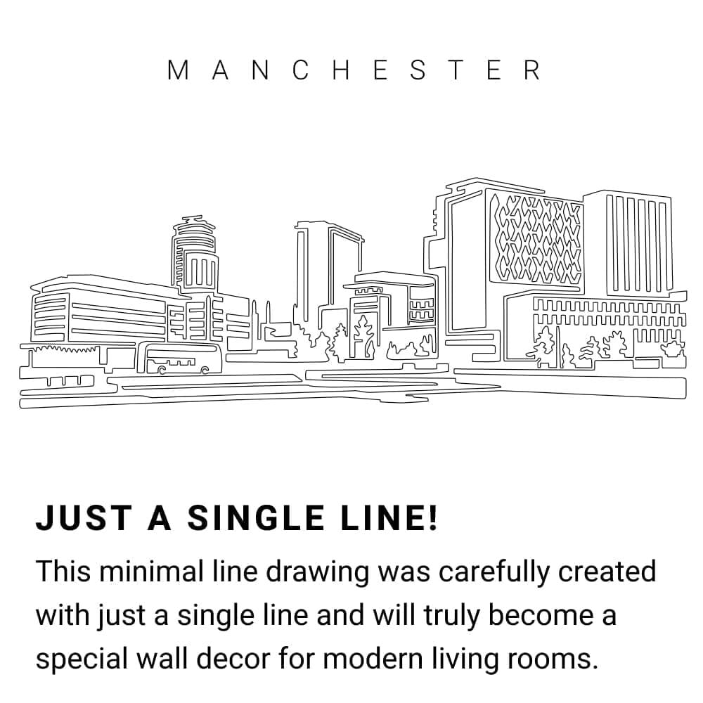 Manchester Skyline Continuous Line Drawing Art Work Manchester Skyline Continuous Line Drawing Art Work