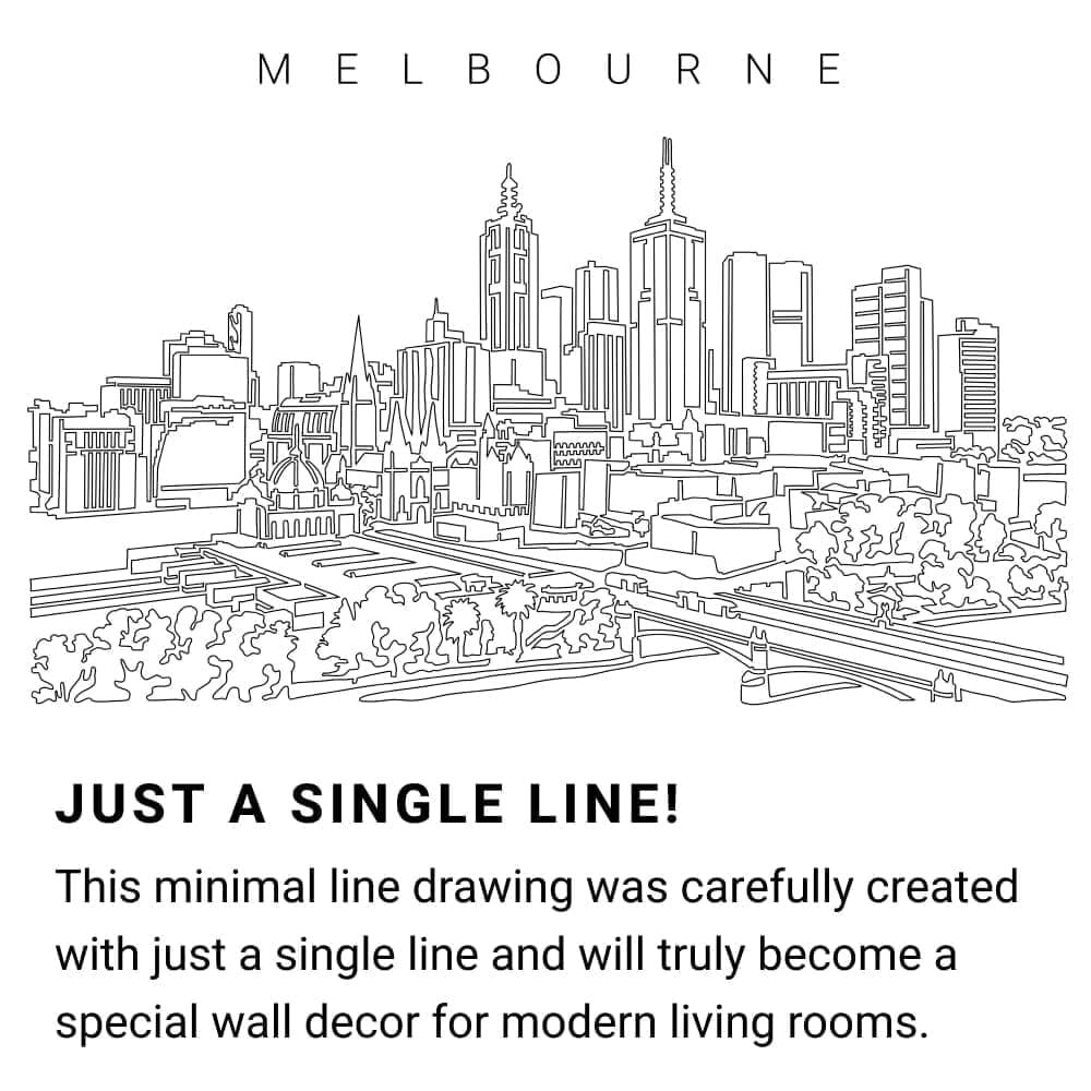 Melbourne Skyline Continuous Line Drawing Art Work Melbourne Skyline Continuous Line Drawing Art Work