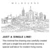 Melbourne Skyline Continuous Line Drawing Art Work