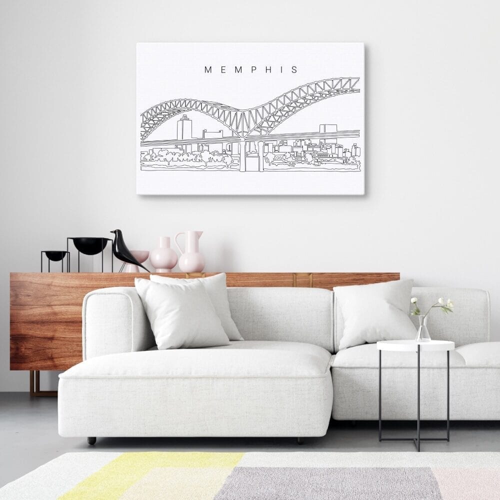 Memphis Skyline Canvas Art Print Lifestyle Memphis Skyline Canvas Art Print Lifestyle