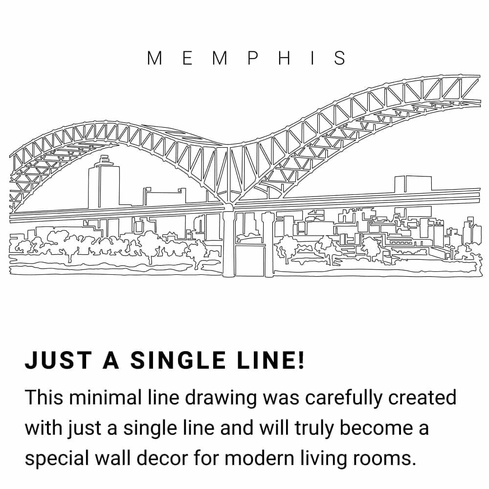 Memphis Skyline Continuous Line Drawing Art Work Memphis Skyline Continuous Line Drawing Art Work