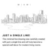 Miami Skyline Continuous Line Drawing Art Work
