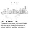 Miami Skyline Continuous Line Drawing Art Work