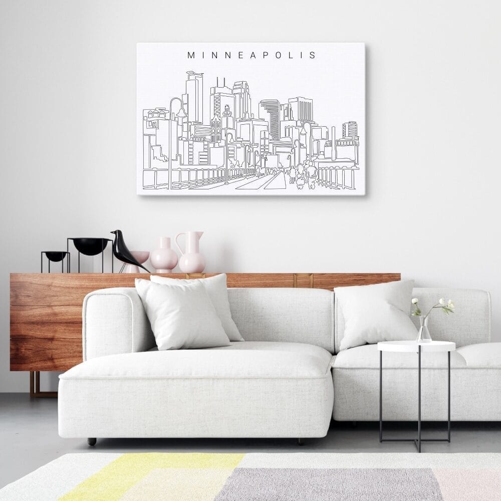 Minneapolis Skyline Canvas Art Print Lifestyle Minneapolis Skyline Canvas Art Print Lifestyle