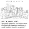 Minneapolis Skyline Continuous Line Drawing Art Work